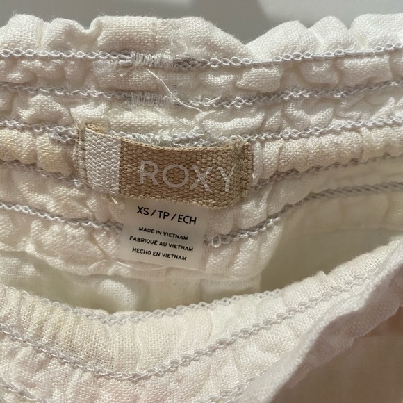 White Linen Roxy Beach Pants - Picture 3 of 3